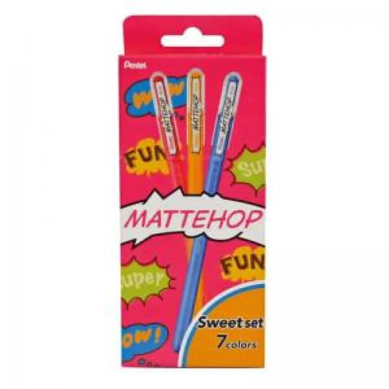 Image of Pentel Pentel Mattehop Gel Pens 1.0mm Sweet Colours (Pack 7) - K110-V7STB K110-V7STB