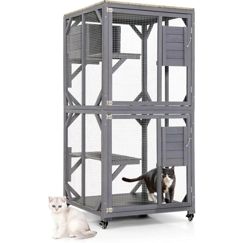 Image of COSTWAY 2-Person Outdoor Bench Garden Patio Wooden Loveseat Bench w/Armrests Natural