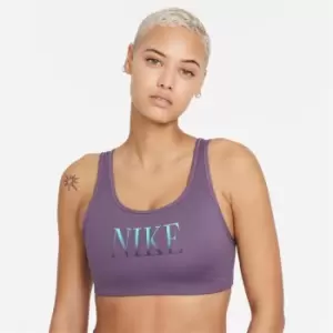 Image of Nike Swoosh Graphic Sports Bra Womens - Grey