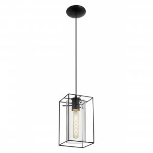 Image of EGLO ES/E27 Loncino Pendant With Smoked Glass Diffuser - 49495