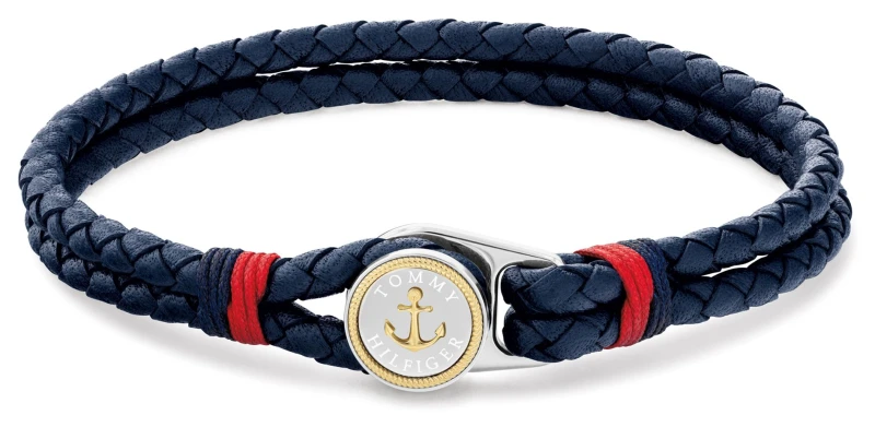 Image of Tommy Hilfiger 2790691 Nautical Double Layered Blue Leather Jewellery