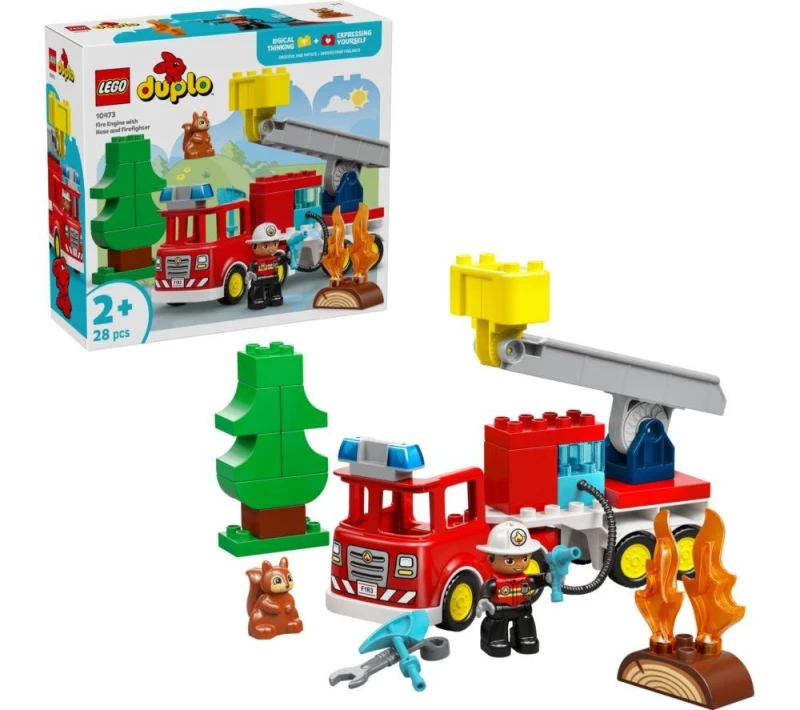 Image of LEGO Duplo 10473 Fire Truck with Hose and Firefighter Set 5702018056530