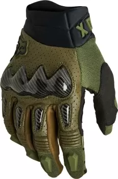 Image of FOX Bomber CE Motocross Gloves, black-green, Size 4XL, black-green, Size 4XL