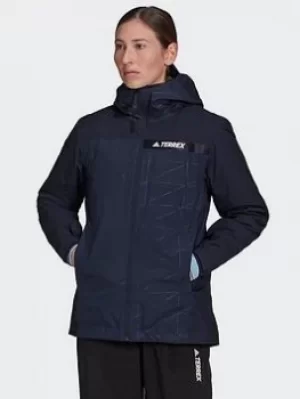 Image of adidas Terrex Multi Rain.rdy Primegreen Insulated 2l Rain Jacket, Blue Size XL Women