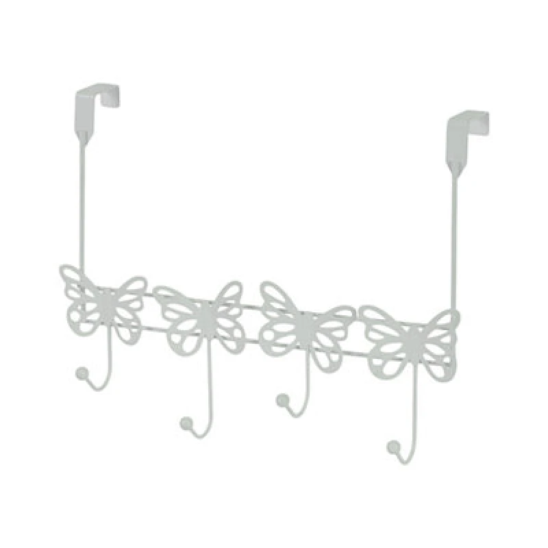 Image of Showerdrape Butterflies White Over Door Storage Hooks, White BFLYDHW