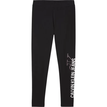 Image of Calvin Klein Jeans Vertical Insert Leggings - CK BLACK BEH