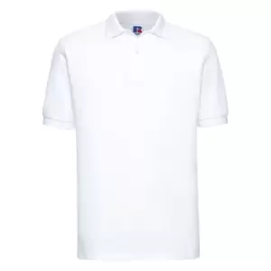 Image of Russell Mens Ripple Collar & Cuff Short Sleeve Polo Shirt (S) (White)