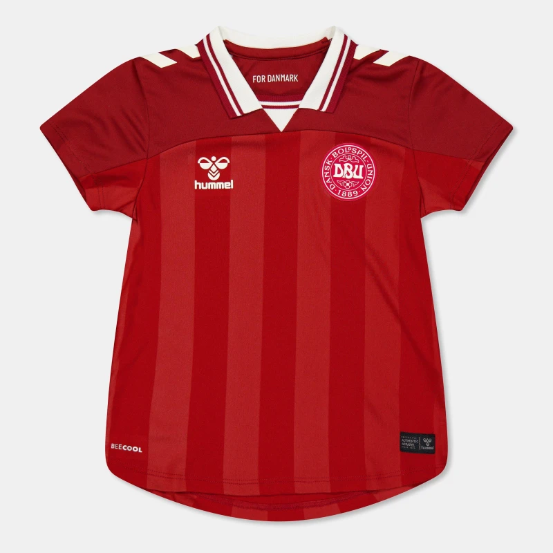Image of Hummel Denmark Home Shirt 2025 Juniors Red unisex 7-8 (S)