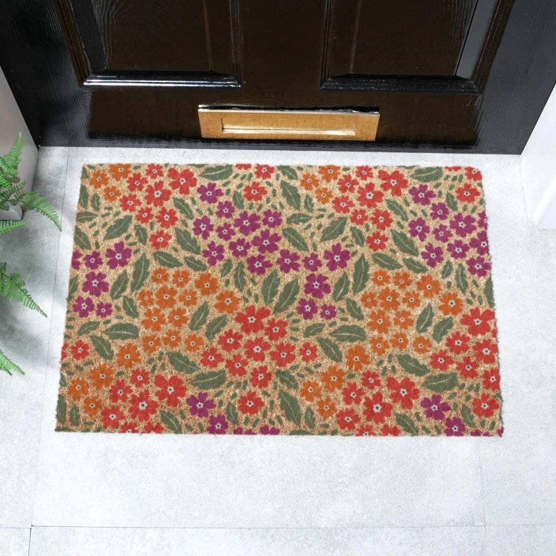 Image of Artsy Doormats Floral Pattern Doormat (60 X 40Cm)