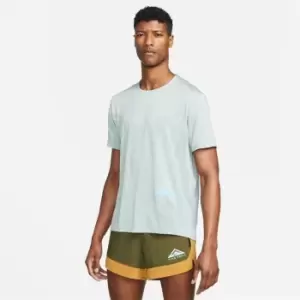 Image of Nike Dri-FIT Rise 365 Mens Short-Sleeve Trail Running Top - Green