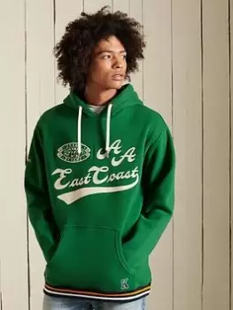 Image of Superdry Collegiate Hoodie, Green, Size S, Men