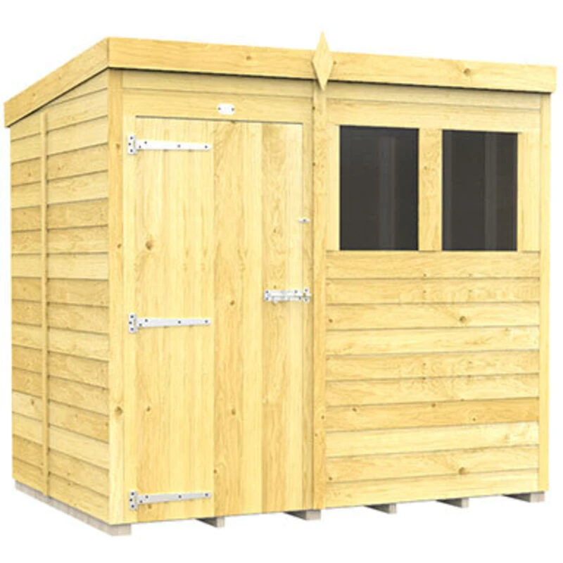 Image of Flat Pack Sheds DIY Sheds 5 x 7 Pent Shed, Brown 5X7PFF