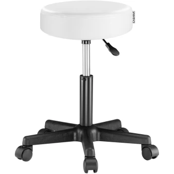 Image of Casaria - Deuba Swivel Stool Adjustable Work Chair Hydraulic Seat PU Leather Thick Padding White
