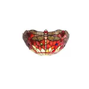 Image of Tiffany Wall Lamp, 2 x E14, Purple, Pink, Crystal
