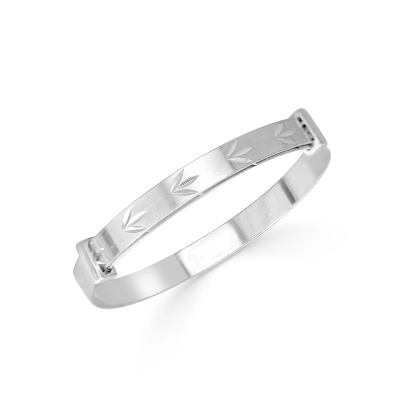Image of Espree Childs Silver Leaf Design Bangle Silver unisex One Size