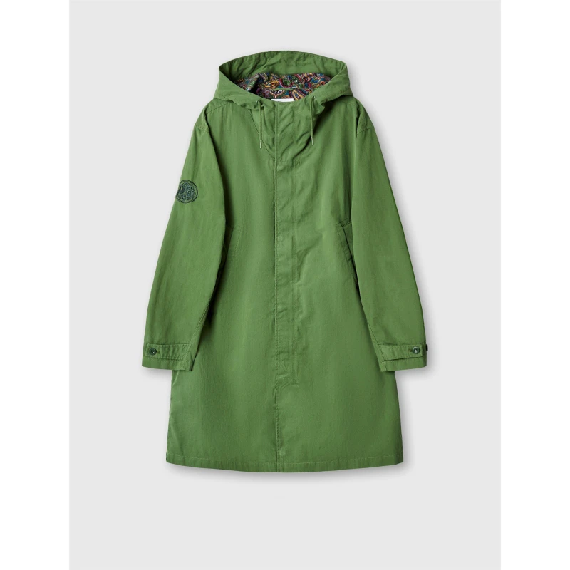 Image of Pretty Green Mens Feltham Military-Inspired Hooded Parka Khaki male Small