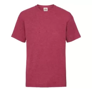 Image of Fruit Of The Loom Childrens/Kids Unisex Valueweight Short Sleeve T-Shirt (3-4) (Vintage Heather Red)