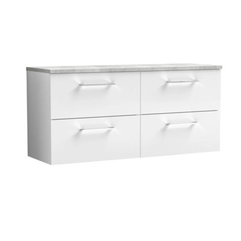 Image of Nuie Arno Wall Hung Vanity Unit With 4 Soft-Close Drawers & Bellato Grey Laminate Top