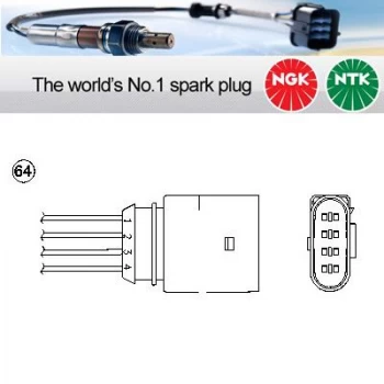 Image of 1x NGK NTK Oxygen O2 Lambda Sensor OZA510-V10 OZA510V10 (1883)