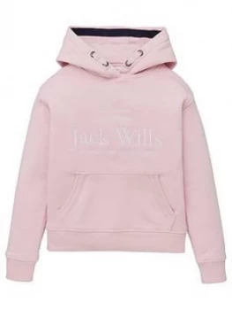 Image of Jack Wills Girls Script Hoodie - Pink