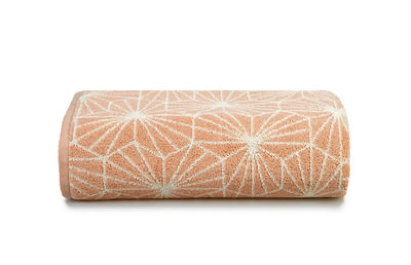Image of Allure Bath Fashions Geometric Design Jacquard Bath Sheet - Blush Pink