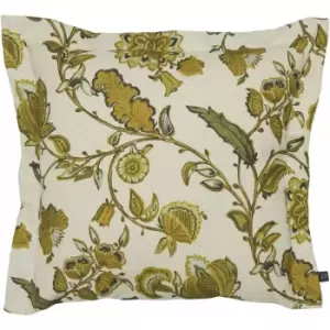 Image of Prestigious Textiles Kenwood Floral Print Cushion Cover, Ochre, 50 x 50 Cm