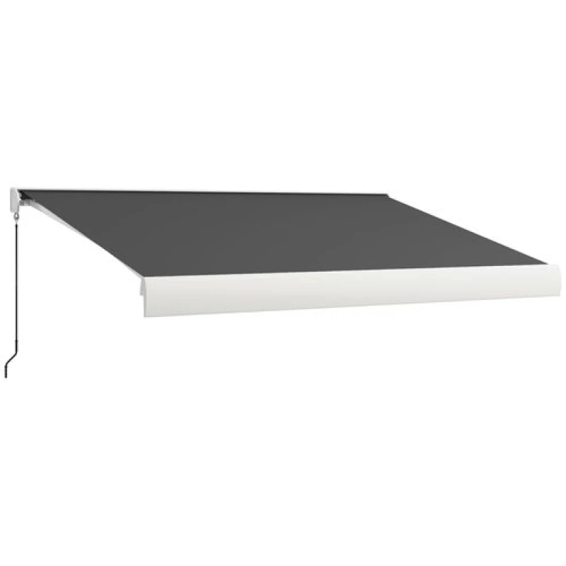 Image of Outsunny 4 X 3(m) Electric Retractable Awning Sun Canopies, Grey 840-255V71GY