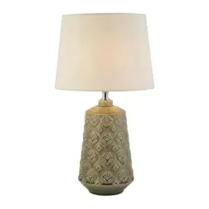 Image of Lighting Collection Grey/White Ceramic Table Lamp