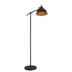 Image of Nove Task Floor Lamp Black Matt, Gold