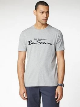 Image of Ben Sherman Signature Logo T-Shirt - Grey, Size S, Men