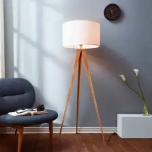 Image of Tripod Floor Lamp With White Shade By Teamson Home Modern Lighting Vn-l00007-UK
