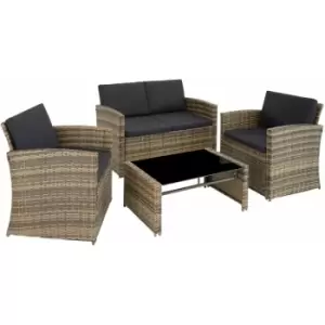 Image of Tectake - Rattan garden furniture lounge Lucca - garden sofa, rattan sofa, garden sofa set