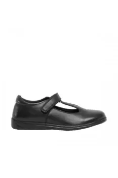 Image of Touch Fastening T-Bar Leather School Shoes