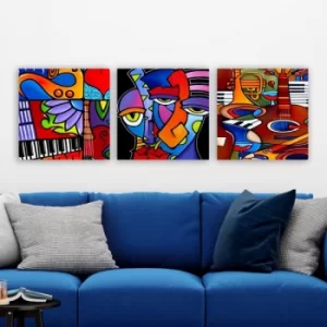 Image of DRPRC01 Multicolor Decorative Canvas Painting (3 Pieces)