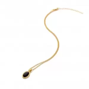 Image of Black Onyx Oval Pendant Necklace DP915
