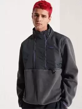 Image of Superdry Mountain Sport Fleece - Charcoal, Size S, Men
