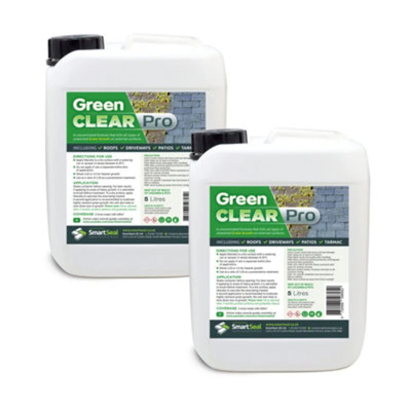 Image of Smartseal - Green Clear Pro, Lichen And Algae Killer For Roofs, Driveways And Patios, 2 X 5L