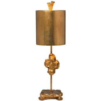 Image of Cross - 1 Light Table Lamp Gold, E27 - Elstead