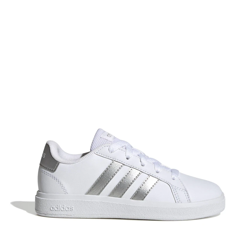 Image of adidas Girls Grand Court Trainers White/ Silver female 5 (38)