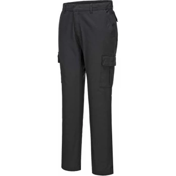 Image of Portwest - Black Sz 42 Short Stretch Slim Combat Work Trouser