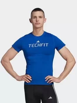 Image of adidas Techfit Graphic T-Shirt, White Size M Men