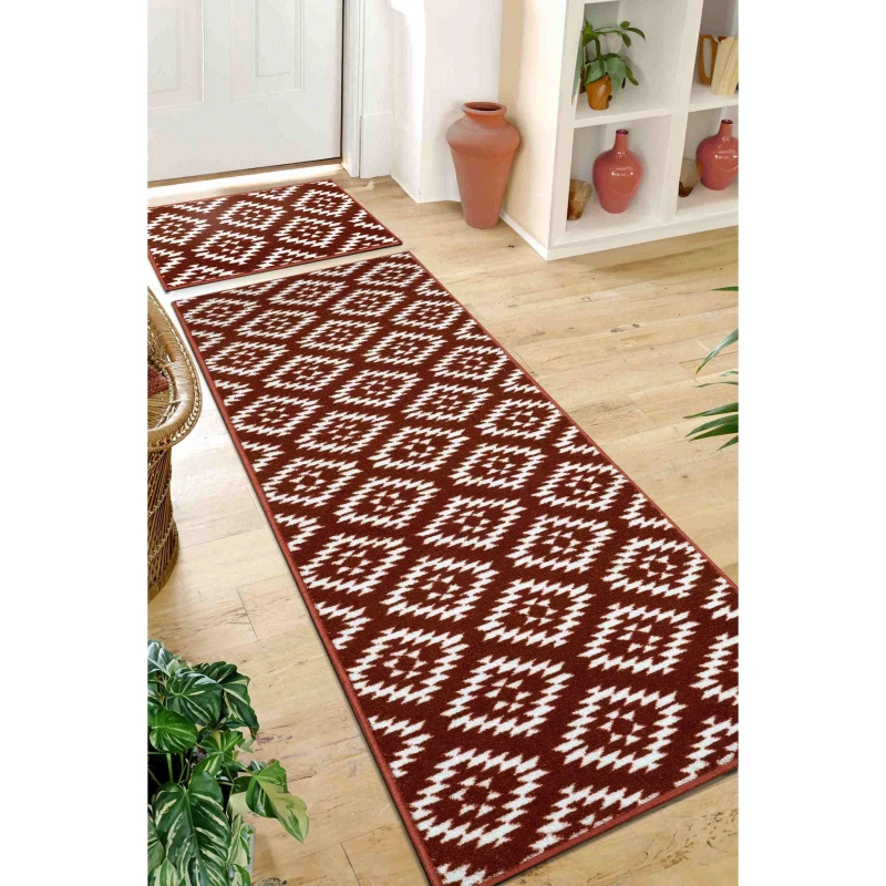 Image of Homemaker Deco Mat Aztec Terracotta Runner & Mat Terracotta unisex 57x150cm