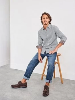 Image of White Stuff Geo Box Print Shirt - White Size M Men