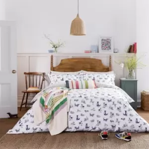 Image of Joules Playful Dogs Cotton Percale Cover Set - Black