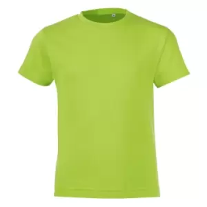 Image of SOLS Childrens/Kids Regent Short Sleeve Fitted T-Shirt (6 Years) (Apple Green)