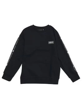 Image of Barbour International Boys Holburn Tape Sweat Top - Black, Size 10-11 Years