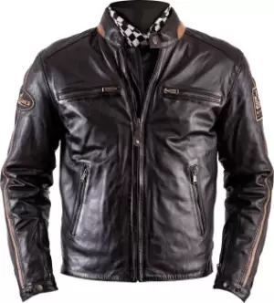 Image of Helstons ACE Rag Leather Jacket, brown, Size L, brown, Size L