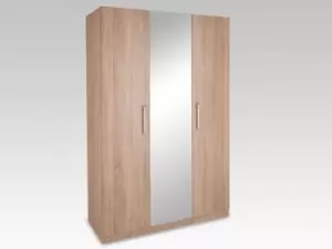 Image of Harmony Holborn Oak 3 Door 1 Mirror Triple Wardrobe Flat Packed
