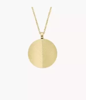 Image of Fossil Women Harlow Linear Texture Gold-Tone Stainless Steel Chain Necklace