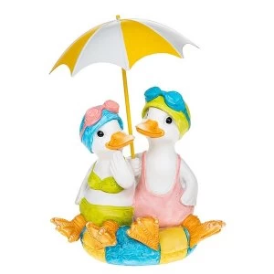 Image of Lido Duck Sitting Pair With Brolly Ornament